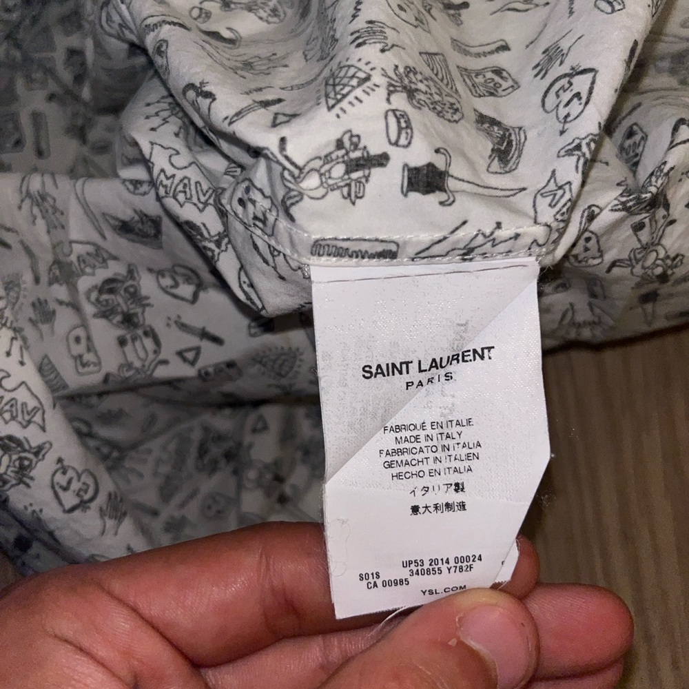 Saint Laurent Vampire Skull Print Dress Shirt - Picture 7 of 12